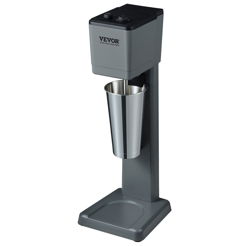 VEVOR Milkshake Maker, 375W Electric Milkshake Machine, Single Head Drink Mixer Blender Machine, 3-Speed Milkshake Mixer with 820 ml Stainless Steel Cup, Milkshake Blender for Commercial and Home