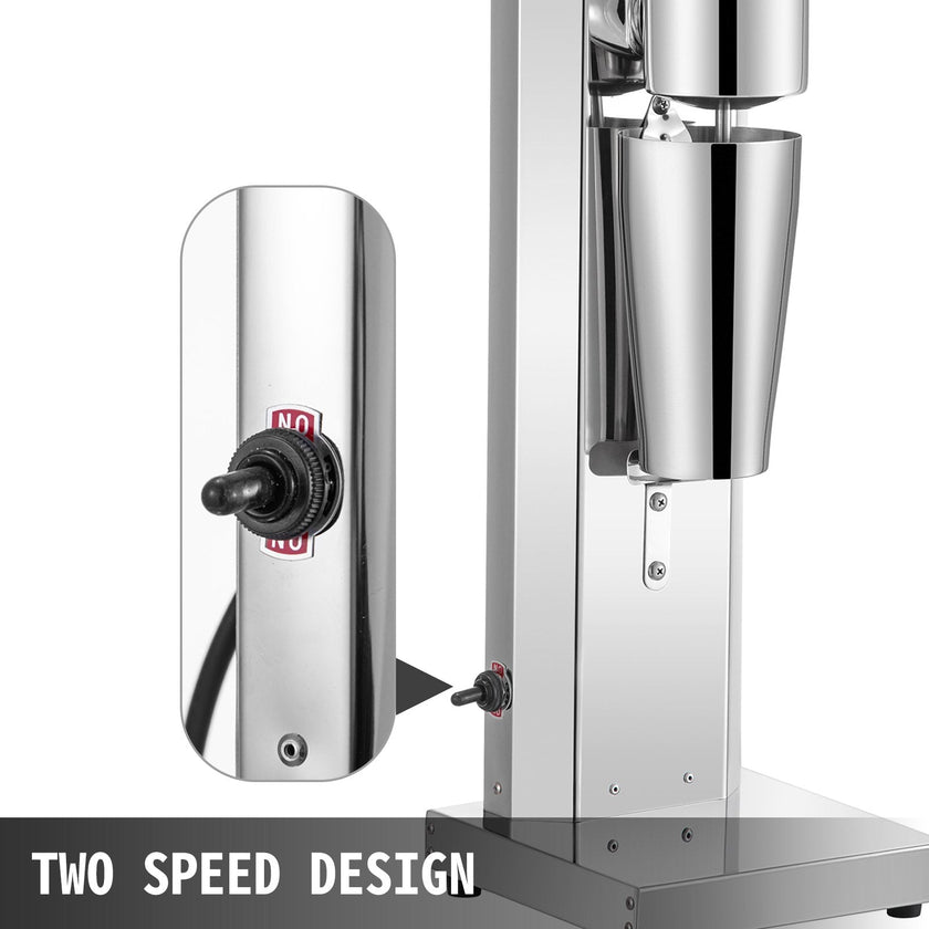 VEVOR Milkshake Maker Kit, Stainless Steel Electric Milkshake Maker, 180W Milkshake Machine, Single Head Classic Milkshake Maker with 800ml Cup, Silver Milkshake Maker Machine, 2 Speed Adjustable