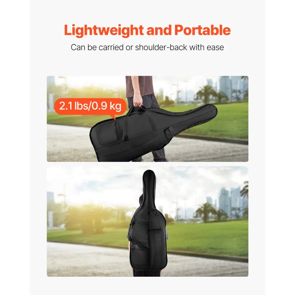 VEVOR Portable Composite Carbon Fiber 4/4 Full Size Cello Case Carrying Bag