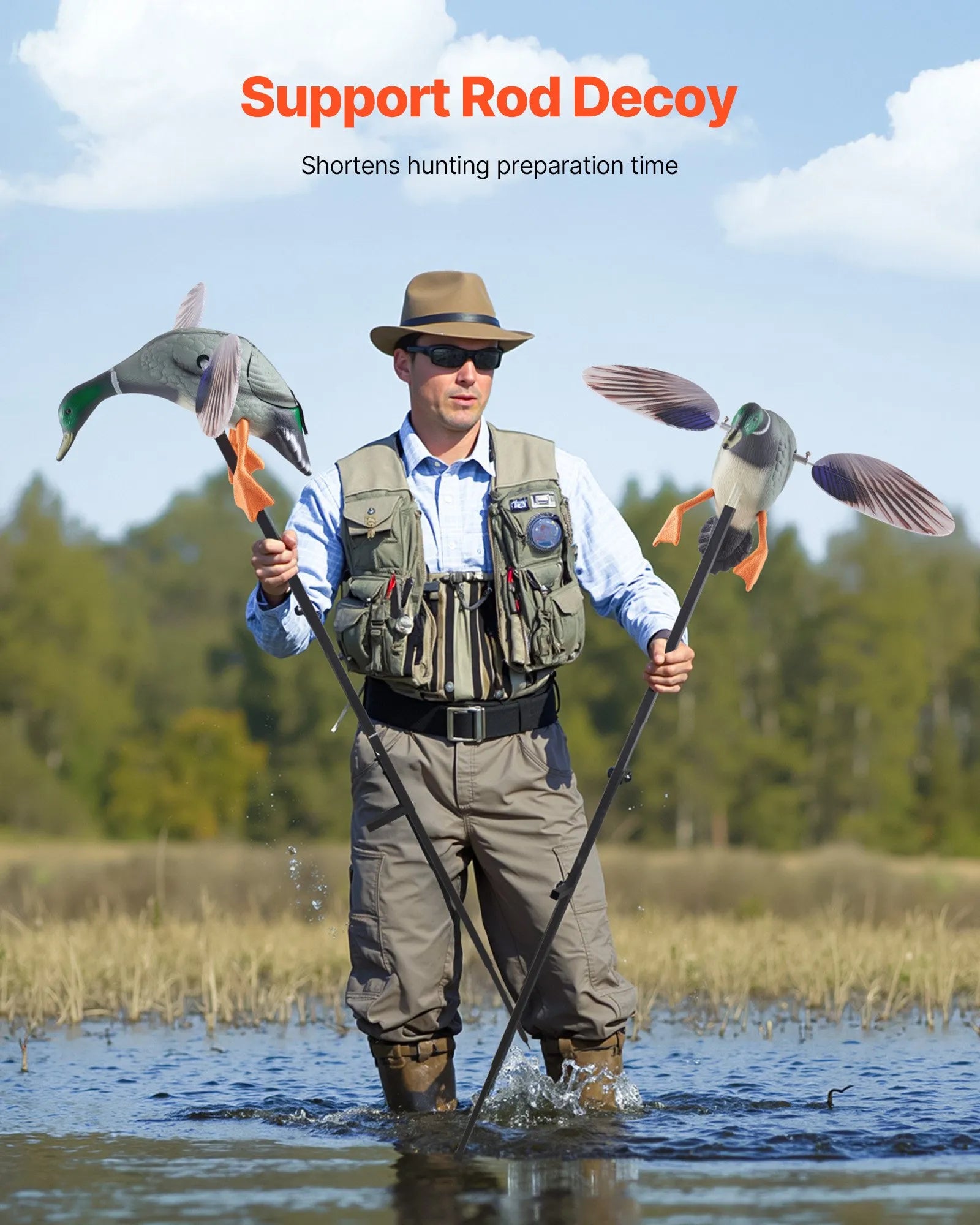 VEVOR Spinning Wing Motion Duck Decoys Outdoor Realistic Teal Decoys for Hunting