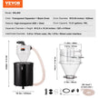 VEVOR Cyclone Dust Separator w/ Tank Vacuum Cleaner Separator 4