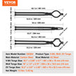 VEVOR Blacksmith Tongs, 18” 3 PCS, V-Bit Bolt Tongs, Wolf Jaw Tongs and Z V-Bit Tongs, Carbon Steel Forge Tongs with A3 Steel Rivets, for Beginner and Seasoned Blacksmiths, Bladesmiths and Craftsmen