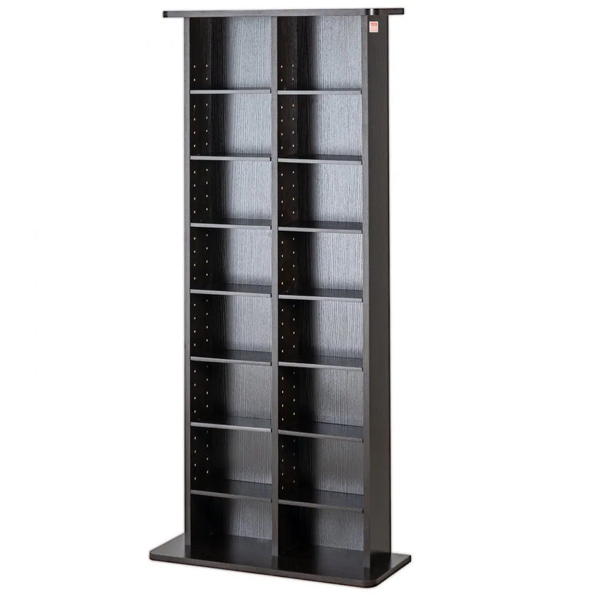 VEVOR Media Storage Cabinet 8 Layers Adjustable DVD Shelves 464 CDs Espresso