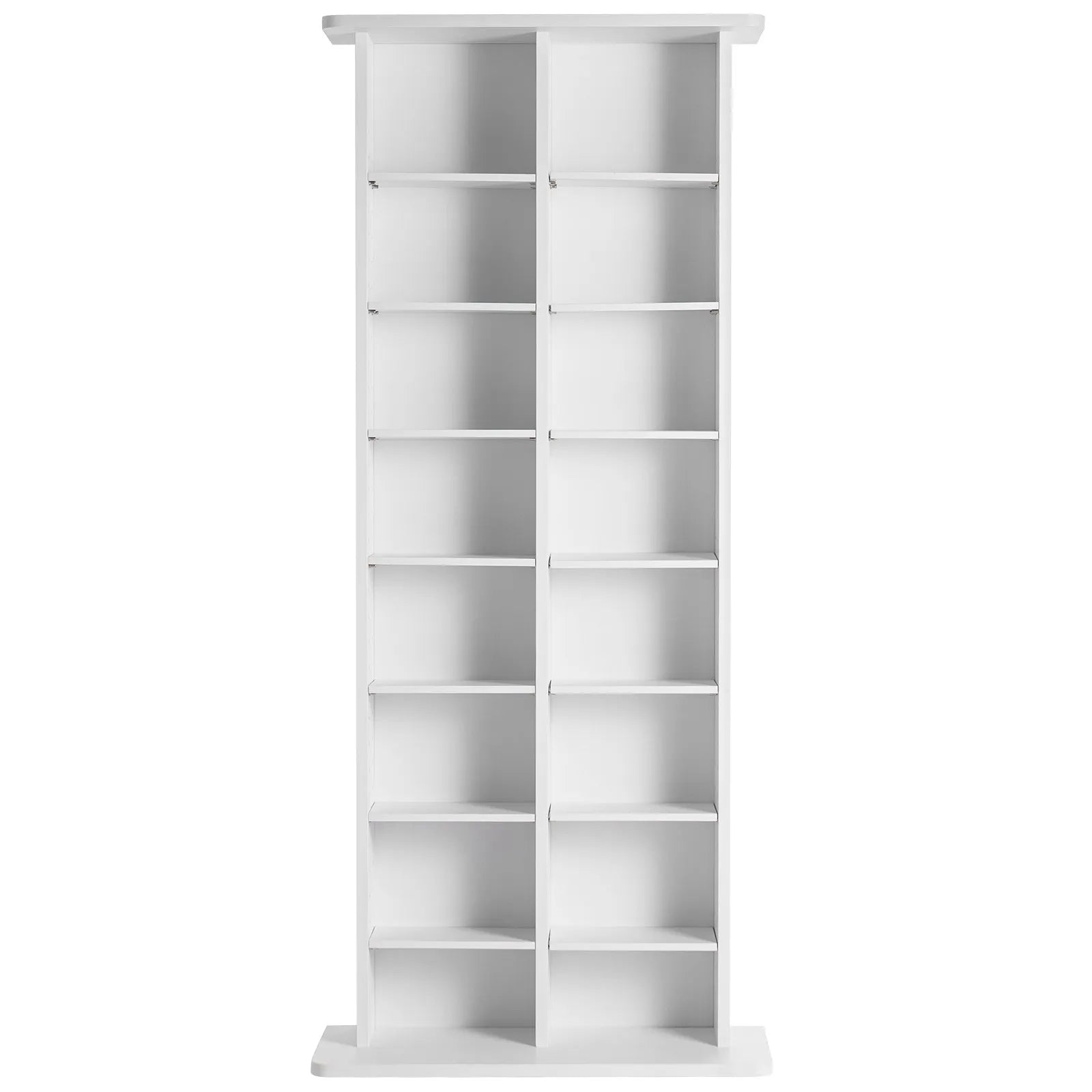 VEVOR Media Storage Cabinet 8 Layers Adjustable DVD Shelves Holds 464 CDs White