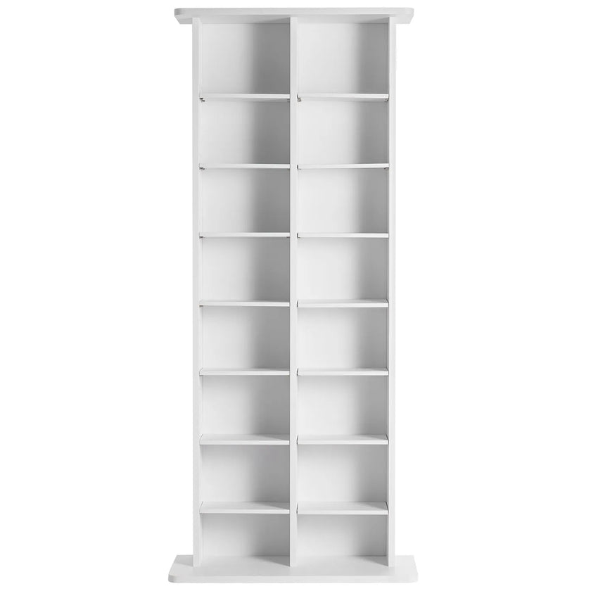 VEVOR Media Storage Cabinet 8 Layers Adjustable DVD Shelves Holds 464 CDs White