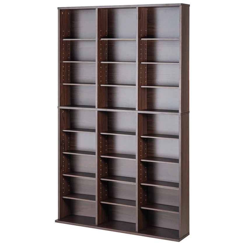 VEVOR Media Storage Cabinet 9 Layers Adjustable DVD Shelves 756 CDs Espresso