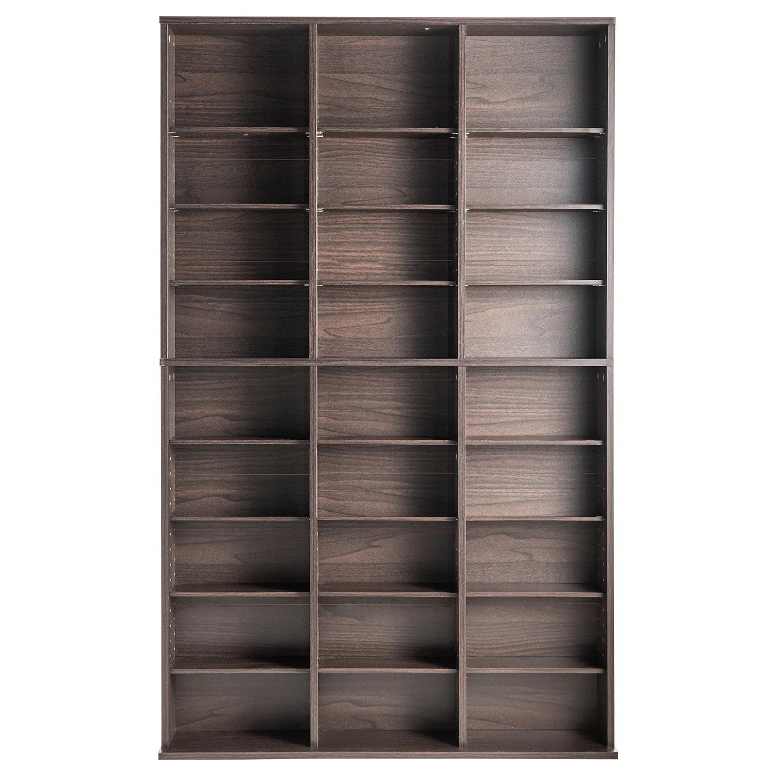 VEVOR Media Storage Cabinet 9 Layers Adjustable DVD Shelves 756 CDs Espresso