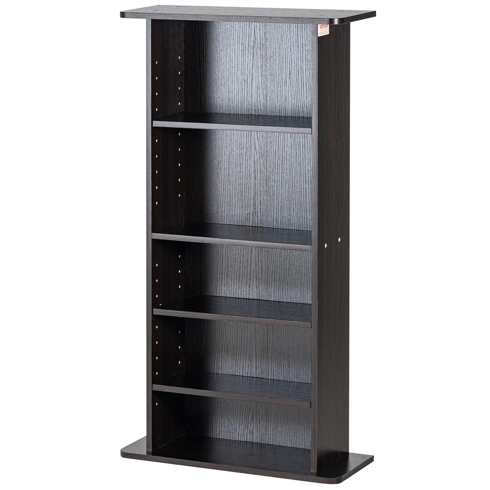 VEVOR Media Storage Cabinet 5 Layers Adjustable DVD Shelves 240 CDs Espresso