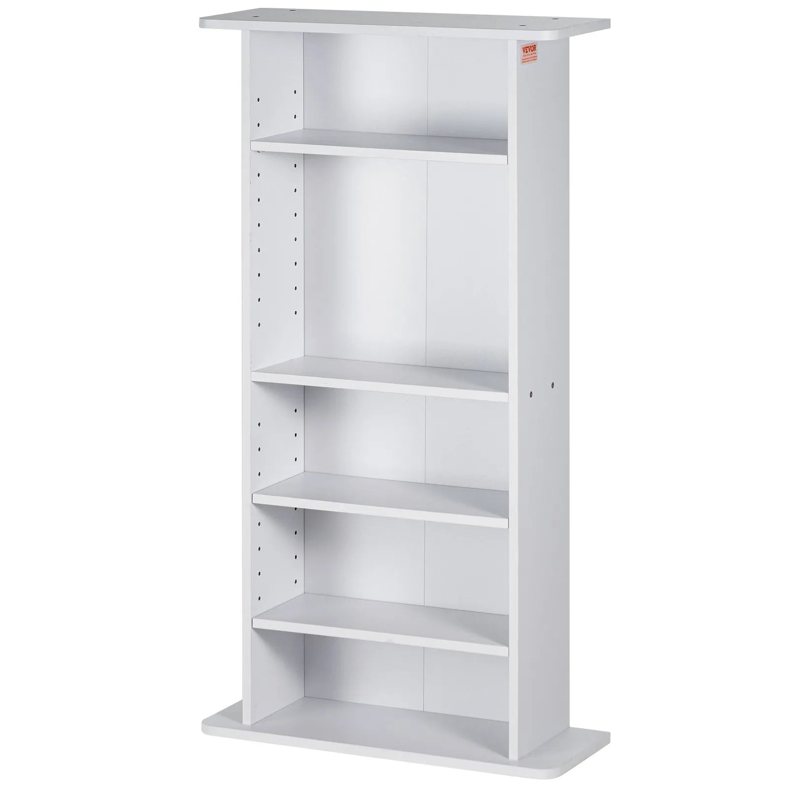 VEVOR Media Storage Cabinet 5 Layers Adjustable DVD Shelves Holds 240 CDs White