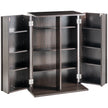 VEVOR Media Storage Cabinet 4 Layers Adjustable DVD Shelves 576 CDs Espresso