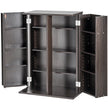 VEVOR Media Storage Cabinet 4 Layers Adjustable DVD Shelves 576 CDs Espresso