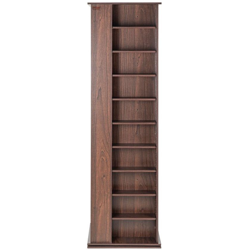 VEVOR Spinning Media Tower 4-Sided Revolving Media Tower 1040 CDs Espresso