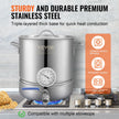 VEVOR Stainless Steel Kettle, 5 GALLON Brewing Pot, Tri Ply Bottom for Beer, Brew Kettle Pot, Home Brewing Supplies Includes Lid, Handle, Thermometer, Ball Valve Spigot, Filter, Filter Tray