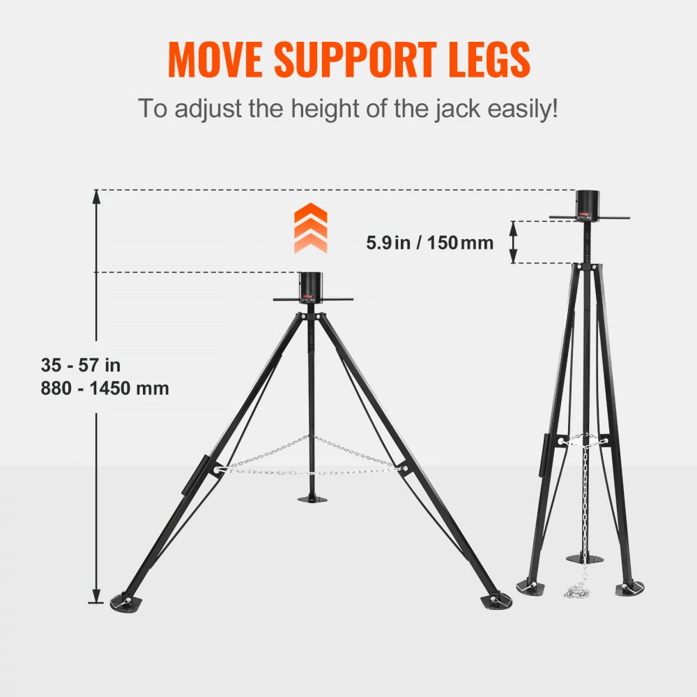 VEVOR 5th Wheel Tripod Stabilizer, 5000 LBS Load Capacity Tripod Fifth Wheel Stabilizer, 35