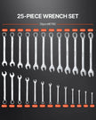 VEVOR Combination Wrench Set 25-Piece Metric 6 mm to 32 mm with Roll-up Pouch