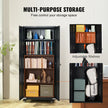 VEVOR Metal Storage Cabinet with Wheels, 75 in Locking Cabinet with 4 Adjustable Shelves & 2 Magnetic Doors, 200 lbs Capacity per Shelf, Metal Cabinet with 3 Keys for Office, Garage, Home, Black