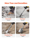 VEVOR Demolition Jack Hammer Concrete Breaker 2200W Electric Hammer 4 Chisel Bit