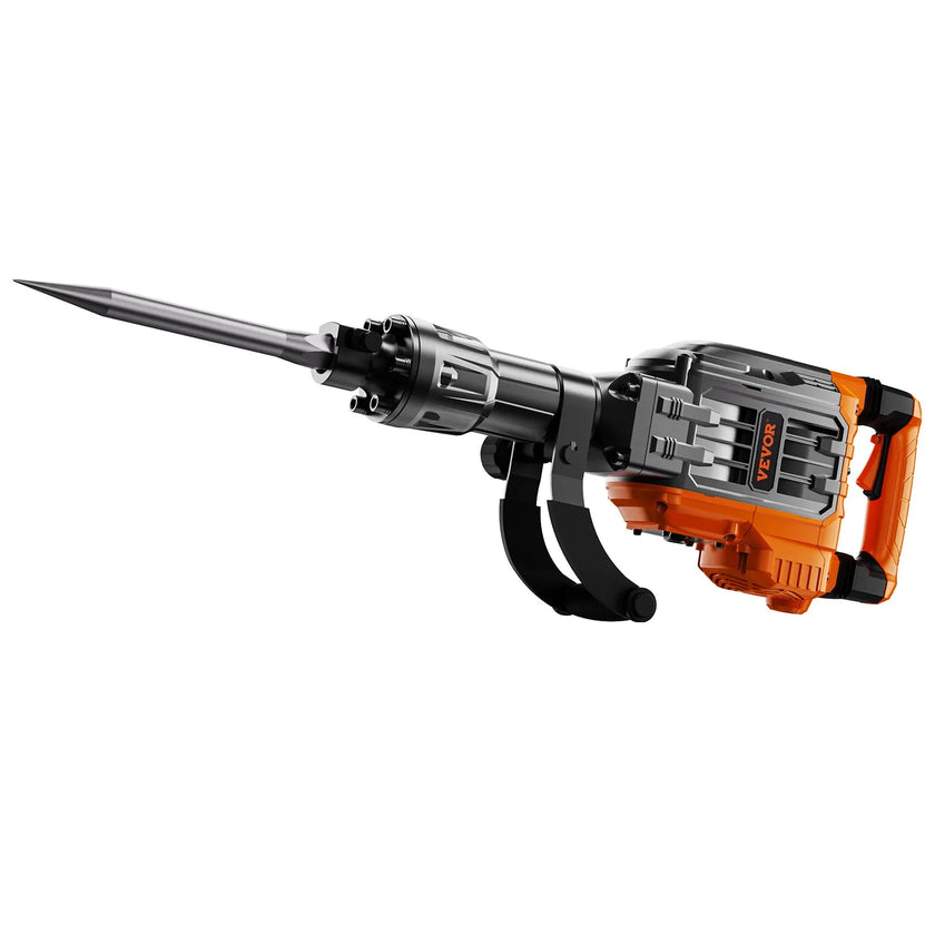 VEVOR Demolition Jack Hammer, 3500W Jack Hammer Concrete Breaker, 1900 BPM Heavy Duty Electric Jack Hammer, 2pcs Chisel with Gloves & 360°C Swiveling Front Handle for Trenching, Black
