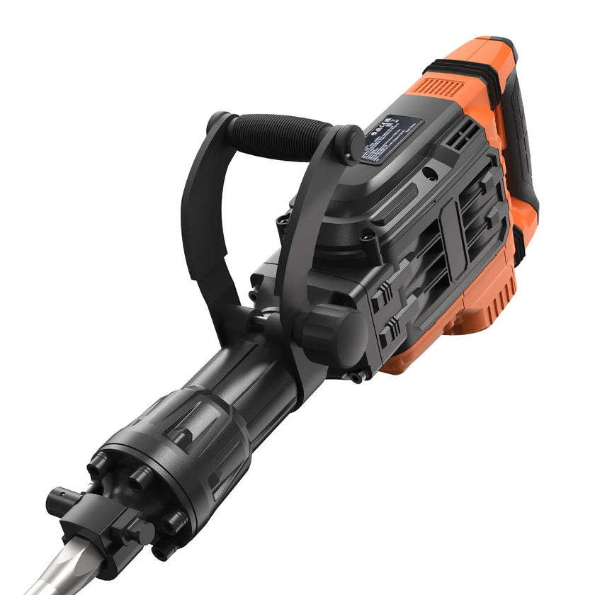 VEVOR Demolition Jack Hammer, 3500W Jack Hammer Concrete Breaker, 1900 BPM Heavy Duty Electric Jack Hammer, 2pcs Chisel with Gloves & 360°C Swiveling Front Handle for Trenching, Black