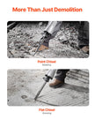 VEVOR Demolition Jack Hammer, 2200W Electric Jackhammer Heavy Duty, 1350 BPM Concrete Breaker 6pcs Chisels Bit Chipping with Case, Black