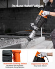 VEVOR Demolition Jack Hammer, 2200W Electric Jackhammer Heavy Duty, 1350 BPM Concrete Breaker 2pcs Chisels Bit Chipping with Case, Black