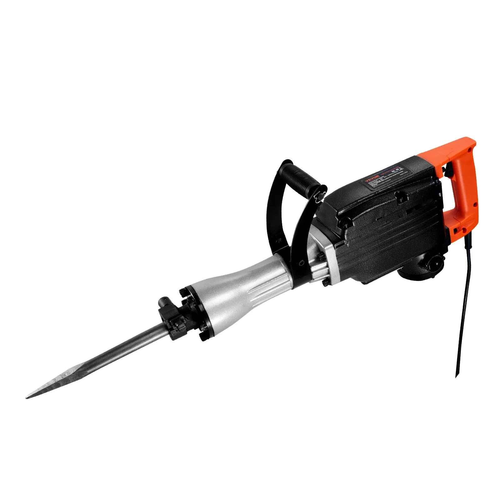 VEVOR Demolition Jack Hammer, 2200W Electric Jackhammer Heavy Duty, 1350 BPM Concrete Breaker 2pcs Chisels Bit Chipping with Case, Black