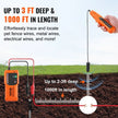 VEVOR Underground Cable Locator, 3 FT Max. Detection Depth, 12 to 600V (NVC) Wire Tracer Break Detector Finder, 6561 FT Max.Detection Length for Electrical Circuits Pipelines Dog Fence Buried Cables