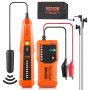VEVOR Underground Cable Locator, 3 FT Max. Detection Depth, 12 to 600V (NVC) Wire Tracer Break Detector Finder, 6561 FT Max.Detection Length for Electrical Circuits Pipelines Dog Fence Buried Cables