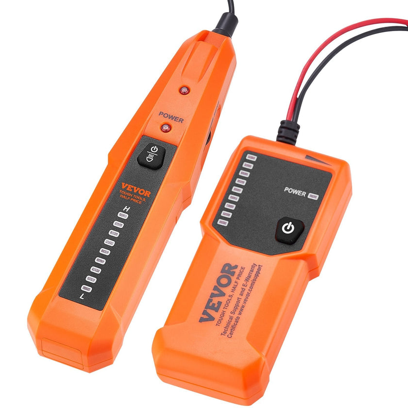 VEVOR Underground Cable Locator, 3 FT Max. Detection Depth, Wire Tracer Break Detector Finder with Earphone, 1000 FT Max.Detection Length Cable Tester for Pet Fence Buried Sprinkler Valve Irrigation