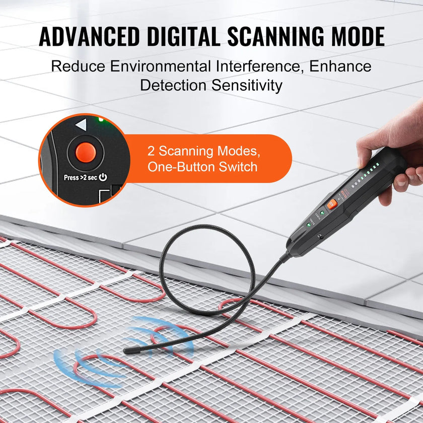 VEVOR Underground Cable Locator, 6.5 FT Max. Detection Depth, Wire Tracer Break Detector Finder with Earphone, 3280 FT Max.Detection Length Cable Tester for Pet Fence Buried Sprinkler Valve Irrigation