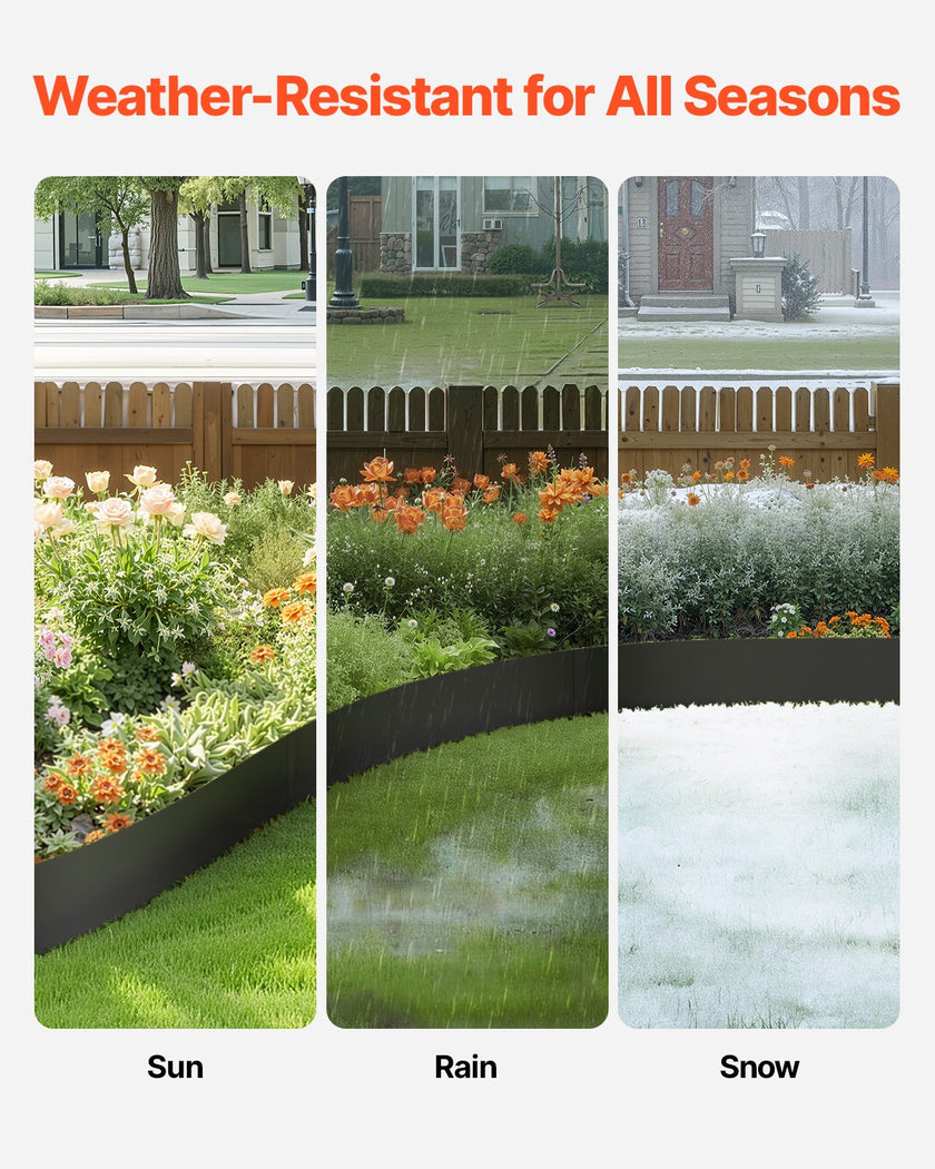 VEVOR Steel Landscape Edging 4 Packs 40 x 6 in Rust-Resistant Pathway Divider