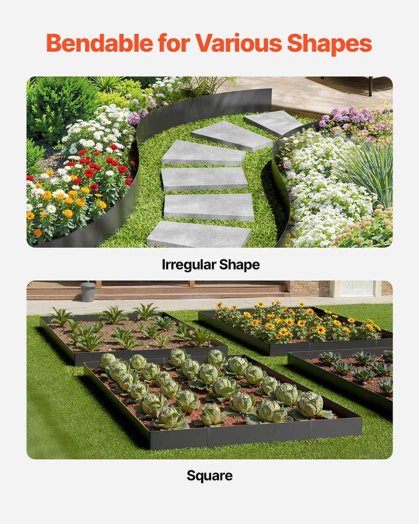 VEVOR Steel Landscape Edging 4 Packs 40 x 12in Rust-Resistant Pathway Divider