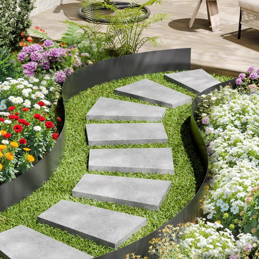 VEVOR Steel Landscape Edging 4 Packs 40 x 12in Rust-Resistant Pathway Divider