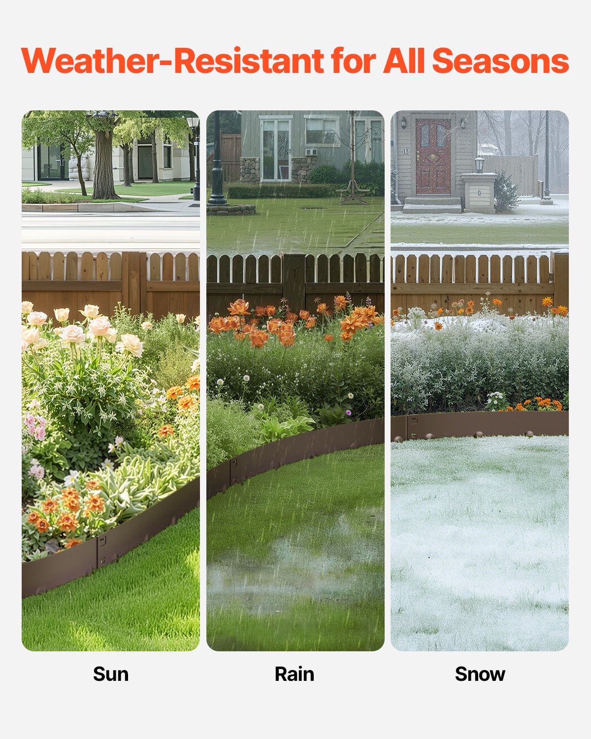 VEVOR Steel Landscape Edging 5 Packs 39 x 5in Rust-Resistant for Yard Brown