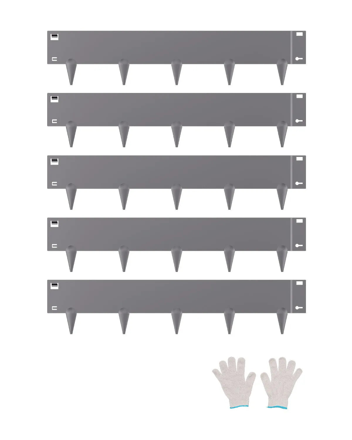 VEVOR Steel Landscape Edging 5 Packs 39 x 5in Rust-Resistant for Yard Dark Gray