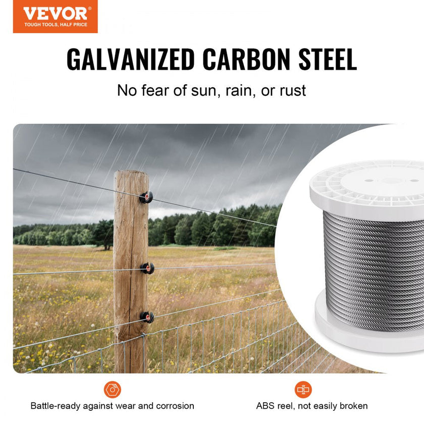 VEVOR Carbon Steel Cable 1/4