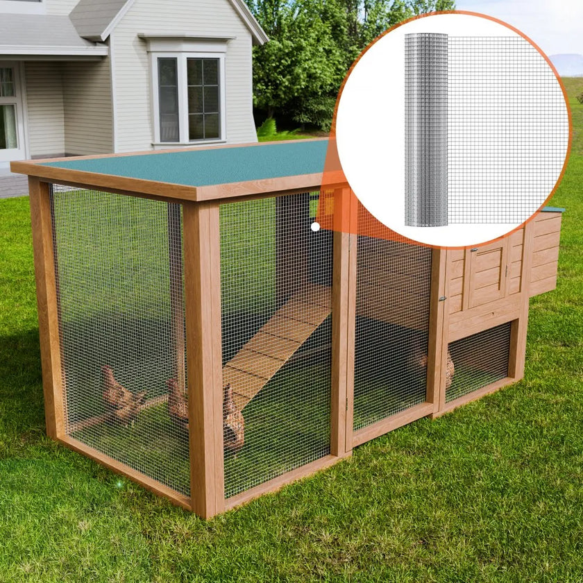 VEVOR Hardware Cloth, 1/2 inch 24in x 25 ft 19 Gauge, Hot Dipped Galvanized Wire Mesh Roll, Chicken Wire Fencing, Wire Mesh for Rabbit Cages, Garden, Small Rodents