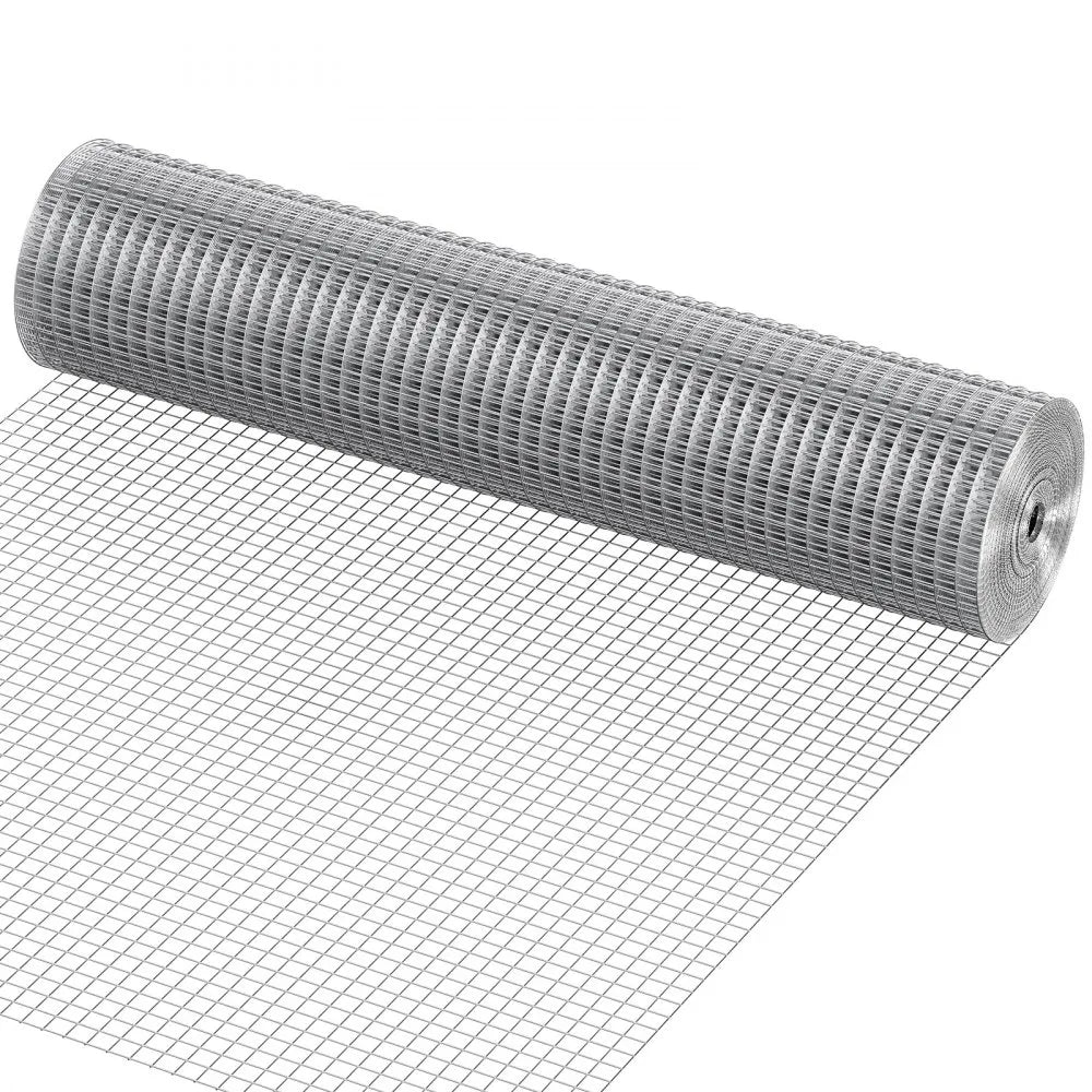 VEVOR Hardware Cloth, 1/2 inch 24in x 25 ft 19 Gauge, Hot Dipped Galvanized Wire Mesh Roll, Chicken Wire Fencing, Wire Mesh for Rabbit Cages, Garden, Small Rodents
