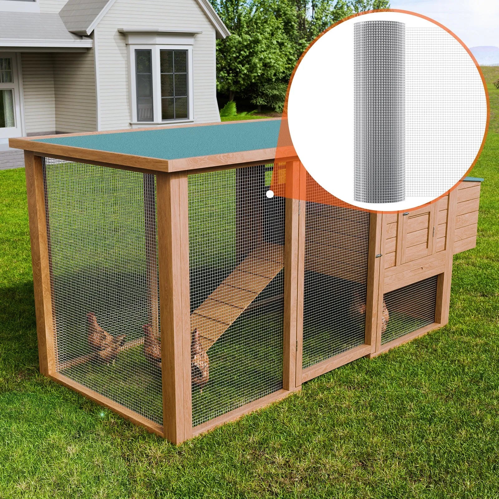 VEVOR Hardware Cloth, 1/2 inch 36in x 100 ft 19 Gauge, Hot Dipped Galvanized Wire Mesh Roll, Chicken Wire Fencing, Wire Mesh for Rabbit Cages, Garden, Small Rodents