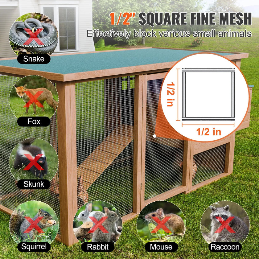 VEVOR Hardware Cloth, 1/4 inch 48in x 100 ft 23 Gauge, Hot Dipped Galvanized Wire Mesh Roll, Chicken Wire Fencing, Wire Mesh for Rabbit Cages, Garden, Small Rodents