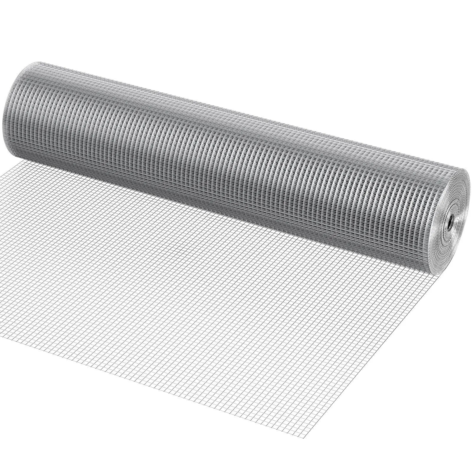 VEVOR Hardware Cloth, 1/4 inch 48in x 100 ft 23 Gauge, Hot Dipped Galvanized Wire Mesh Roll, Chicken Wire Fencing, Wire Mesh for Rabbit Cages, Garden, Small Rodents