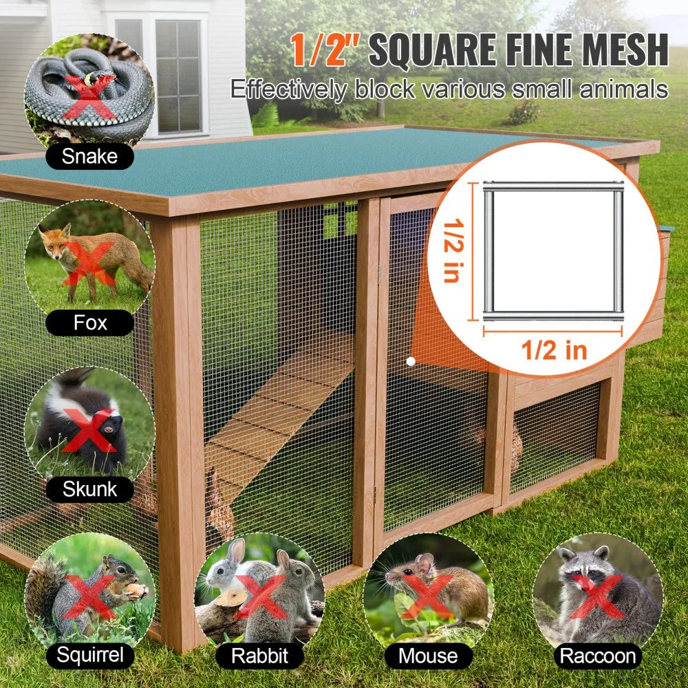 VEVOR Hardware Cloth, 1/4 inch 36in x 50 ft 23 Gauge, Hot Dipped Galvanized Wire Mesh Roll, Chicken Wire Fencing, Wire Mesh for Rabbit Cages, Garden, Small Rodents