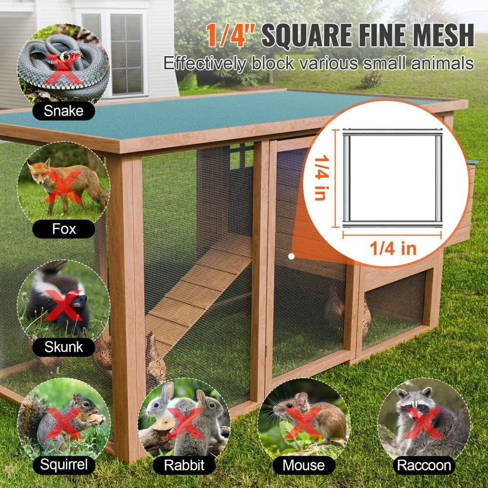 VEVOR Hardware Cloth, 1/4 inch 48in x 50 ft 23 Gauge, Hot Dipped Galvanized Wire Mesh Roll, Chicken Wire Fencing, Wire Mesh for Rabbit Cages, Garden, Small Rodents