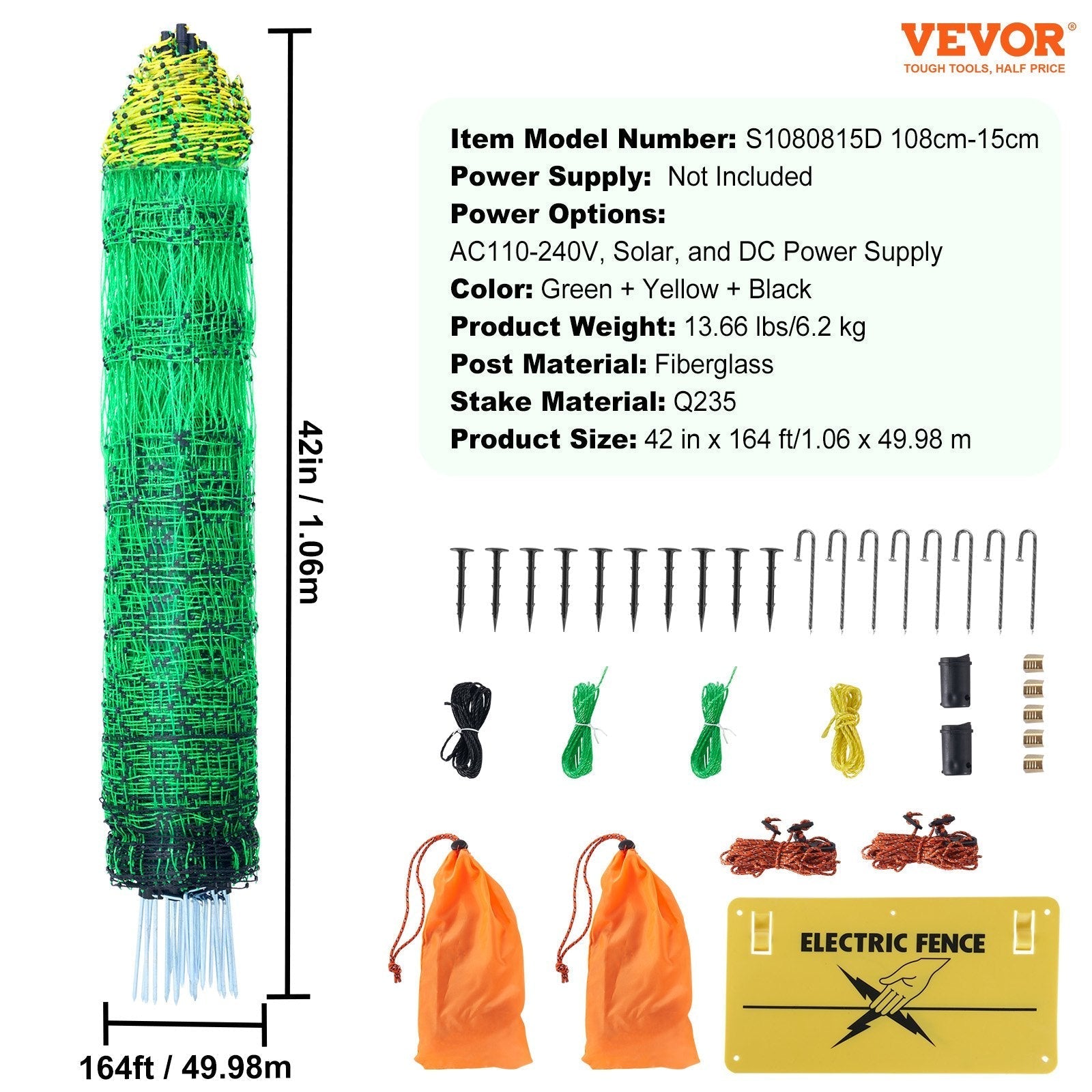 VEVOR Electric Fence Netting, 42