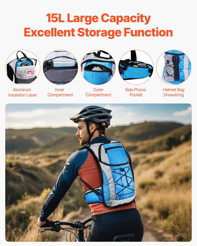 VEVOR Hydration Pack Backpack 3L TPU Water Bladder biking Hiking Running Camping