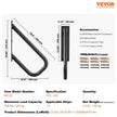 VEVOR Handrails for Outdoor Steps 18.9