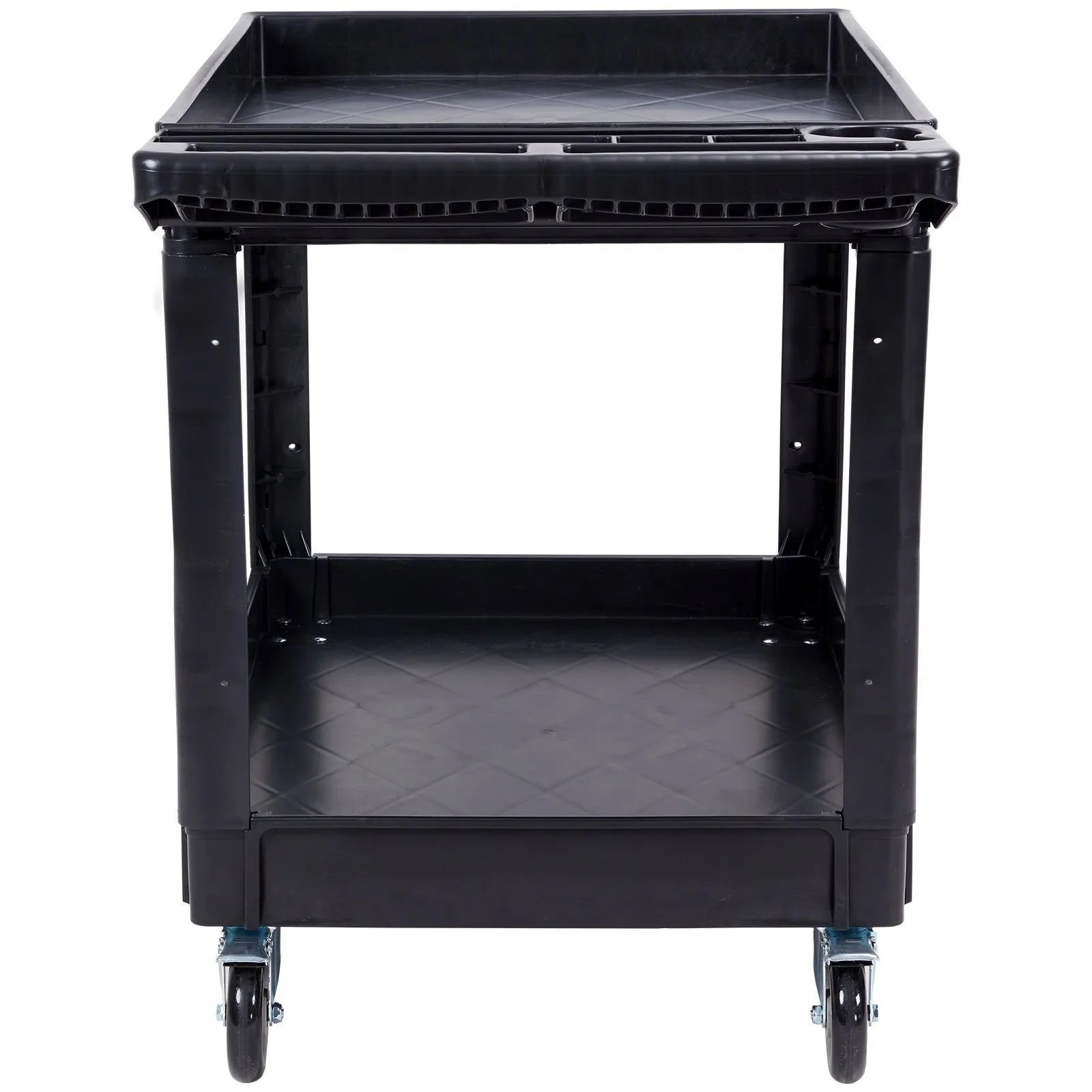 VEVOR Utility Service Cart 2 Shelf 550LBS 360° Swivel Wheels (2 with Brakes)