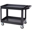 VEVOR Utility Service Cart 2 Shelf 550LBS 360° Swivel Wheels (2 with Brakes)