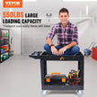 VEVOR Utility Service Cart, 2 Shelf 550LBS Heavy Duty Plastic Rolling Utility Cart with Swivel Wheels, Medium Lipped Shelf, Ergonomic Storage Handle for Warehouse/Garage/Cleaning/Office