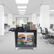 VEVOR Utility Service Cart, 2 Shelf 550LBS Heavy Duty Plastic Rolling Utility Cart with Swivel Wheels, Medium Lipped Shelf, Ergonomic Storage Handle for Warehouse/Garage/Cleaning/Office